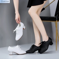 Qsuccua Adult Ladies Square Dance Ballroom Dance Mid-heel Outdoor Dance Sneakers