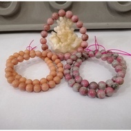 [Clearance] Natural Rhodonite Bracelet Series 天然蔷薇辉石手串系列 8mm to 10mm Writst 16-17cm