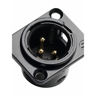 Hongfeng HF231 Black Gold Canon Socket Caron Terminal Three-Core Socket Small Square Socket j3p Male