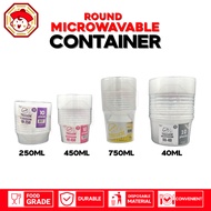 10 pieces Clear Microwavable Round Container Food Storage Environmental Friendly 250ml, 450ml, 750ml