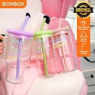 BONBOX 900ml Glass Tumbler with Straw & Sealed Filter Cap – Kid-Safe, Spill-Proof Drink Mug BKL40519