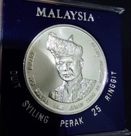 Malaysia Commemorative RM 25 Silver Coin Year 1984 ( Ulang Tahun Ke 25 BNM 1959 - 1984) in Original 