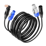 10FT DMX512 Extension Cable, AC Power DMX512 3Pin XLR Signal Combo Cables for Stage Lighting, Concer