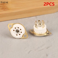[Bogr] 2 PCS 7pin B7G Ceramic Vacuum Tube Soet Valve Base For 6Z4/EAA91/EC92, Etc. Vintage Audio Amp