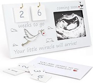 CypherX Baby Sonogram Picture Frame with Countdown Weeks 4"x3" Ultrasound Photo Frames - Pregnancy A