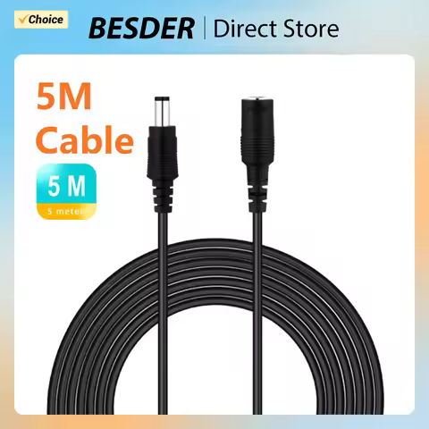 BESDER DC Power 5Meter Extension Cable 3 Meter/ 10FT Jack Socket To 5.5mmx2.1mm Male Plug For CCTV C