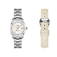 Tissot T-my lady automatic Tissot Lady Auto White Pearl leather strap white t1320071111600 watch women