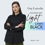 GuyLaroche womansshirt LightLinen เสื้อเชิ๊ตผู้หญิง แขนยาว สีดำ G9U2BL