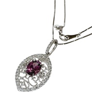 สร้อยคอพลอยสปิเนล 1.184 กะรัต เพชร 0.50 กะรัต ตัวเรือนแพลทินัม Pt850/Pt900 น้ำหนัก 5.1 กรัม ความยาว 