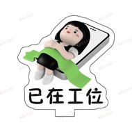 Worker Desktop Stand Creative Cute Worker Acrylic Stand Office Worker Punch Card Fun Desk Decoration
