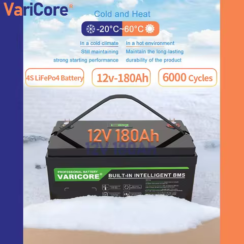VariCore 12.8V 180AH LiFePO4 Battery 12V Lithium Batteries USB3.0 Type-C output for Touring Car Sola