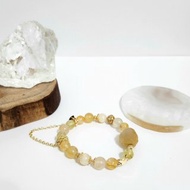 黃兔毛龍龜設計手鍊/招財助事業/消負能量之水晶