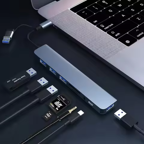 8 In 2 USB C Hub Type C HUB SD/TF Card Reader Docking Station with 3.5mm Audio Jack Adapter For Macb