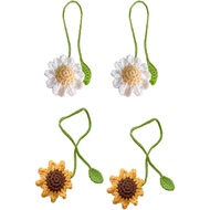 Sunflower Bookmarks Handmade Knitted for Readers Book Lovers Writers, Curtain tiebacks holdbacks,Car