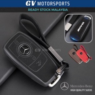 Mercedes Benz Key Cover Case Suede Leather Car Fob Keychain CLA GLA GLK AMG GLC C200 B200 S C E Clas