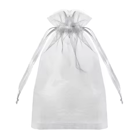 100Pcs/lot 5x7/7x9/9x12/10x15cm White Sheer Organza Bags Jewelry Drawstring Pouches for Wedding Favo