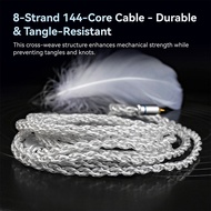KBEAR BaiZe Upgraded Earphone Cable, 5N 8-Strand 144-Core High-Purity Silver-Plated OFC, 3.5/4.4mm 2