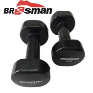 bag genuine imported Brosman 4kg black dumbbells (2 dumbbells), 4kg rubber-coated iron core dumbbell