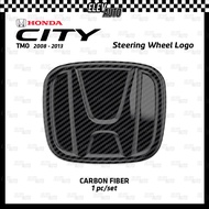 Honda City TMO 2008 - 2013 Steering Wheel Logo Trim Carbon Fiber Black Steering Interior Accessorie