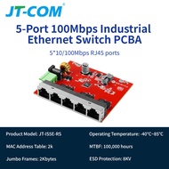 JT-COM Industrial 5-Port 100M Switch PCBA Embedded Board 10/100Mbps -40C to 85C Wide Temp for Custom