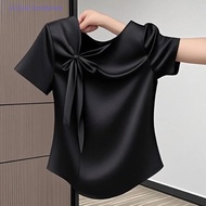 [Initiation Dawn] Women's Black Bow Top - Formal & Mourning Wear