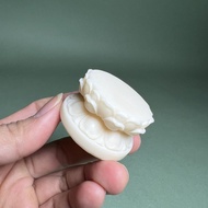 Antique Ivory Lotus Stand Buddha Straw Lotus Base WorkerBH