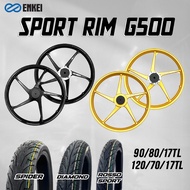 ENKEI SPORT RIM G500 CUSTOM RIM Y15/Y16 5 BATANG 1.4/1.4x17 / TAYAR OTAMO SPIDER / ROSSO SPORT