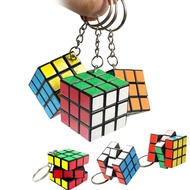 GANTUNGAN (12PCS/ 1 DOZEN) 3x3cm Color Box Rubik's Toy Keychains Colorful Mini Rubik's Keychain/s Ma