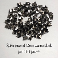 12mm black nickel pyramid Spike (shiny black) per 144 pcs