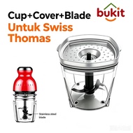 900ML Capsule Chopper Spare Parts Set - Cup + Cover + Blade, RS-1686 Replacement, Sesuai untuk DESSI