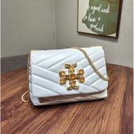 Tory Burch Lady‘s 2021 New Kira Chevron Embellished Logo Mini Bag Shoulder Bag Sling Bag Chain bag