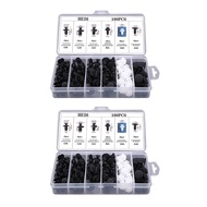 100pcs Baut Rivet Mobil Auto Fastener Clip Mixed Car Body Push Retainer Pin Rivet Bumper Mobil Alat