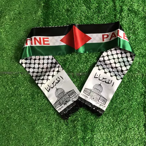 SKY FLAG Palestine flag Custom Scarf palestine national day 14*130cm Scarf Printing Satin Palestinia