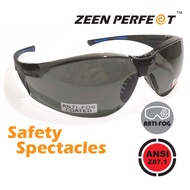 แว่นเซฟตี้ ZEEN PERFECT รุ่น 91713 Safety glasses Passed ANSI Z87.1 USA Standard ปีกขากว้างป้องกันดว