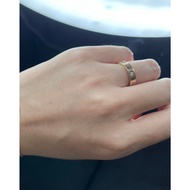 Car 18K gold surface single diamond letter ring men and women with the same style AU750 ring fashion