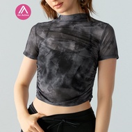 Causal Sport Top Printed Gauze Yoga Short Sleeve