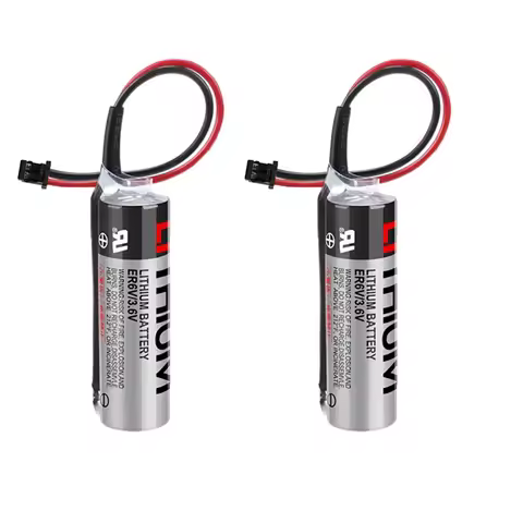 2pcs ER6V Lithium Battery for TOSHIBA PLC Mitsubishi M64 System CNC Li-ion Backup Batteries 2000mAh 