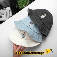 6-pack bucket hat with jean hem whoau shirt w