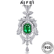 AIFEI JEWELRY Perak Silver Emerald Perempuan Rantai Original Chain Korean Necklace Accessories Leher 純銀項鏈 Sterling For Pendant Women Luxurious 925 N1336