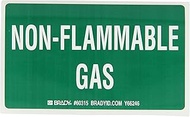 Brady 60315, Gas Cylinder Labels, 3" Height x 5" Width, White on Green, Legend"Non-Flammable Gas" (1