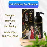（Hair Dye Shampoo 500ml） 3in1 Darkening Hairs Instant Ginseng Gray To Black Polygonum Multiflorum Na