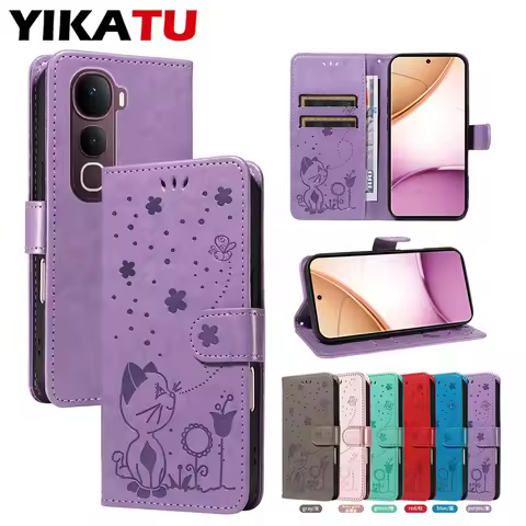 Kickstand Wallet Leather Case For VIVO X300 X200 FE X100 T4X T3X V50 V60 Lite 5G V40 SE V30E V30 Pro