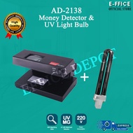 Effice Depot - AD-2138 Counterfeit UV Money / Bank Note Detector with UV Light Bulb