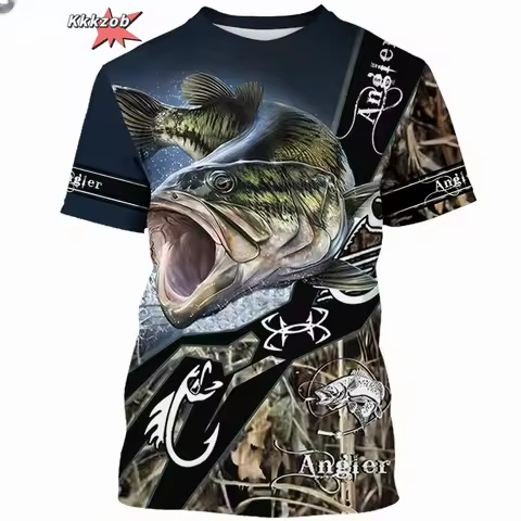 Ocean Fish 3D Pattern Printed Fashion Fishing Clothing Men's Clothing Outdoor Oversized T-Shirt T-Sh