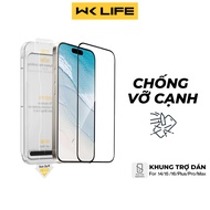 Cường lực tự dán WiWU trong suốt - Chống vỡ cạnh - Full màn cho iP 14 / 15 /16 / Plus / Pro / Max