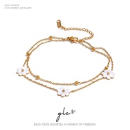 18K Gold Plated Stainless Steel Shell Contemporary Anklet