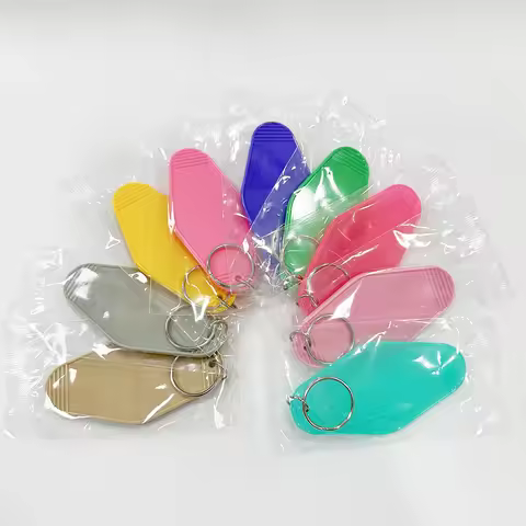 Blank DIY Hotel Motel Movie Keychain Tags For Stick UV DTF Stickers ABS Plastic