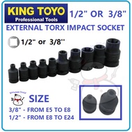 KING TOYO EXTERNAL 1/2" 3/8" TORX IMPACT SOCKET SEGI ENAM LUARAN SOCKET NUT EXTERNAL KELUAR E5 E6 E8
