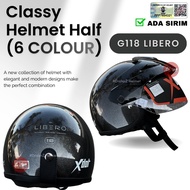 X-DOT G118 Libero Plain Half Helmet Vespa Scooter Helmet Cruiser Separuh 1/2 Helmet Steng KEITH SGV 