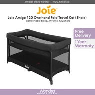 Joie Amigo 120 | One-hand Fold Travel Cot (Shale)